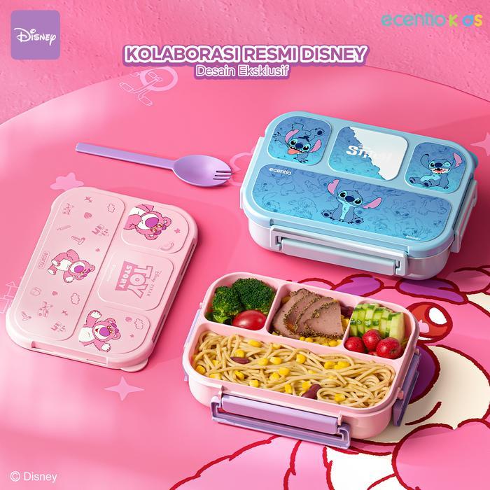 ecentiokids tempat makan anak Disney Lotso sekolah BPA free bayianti tumpah lunch box - Biru