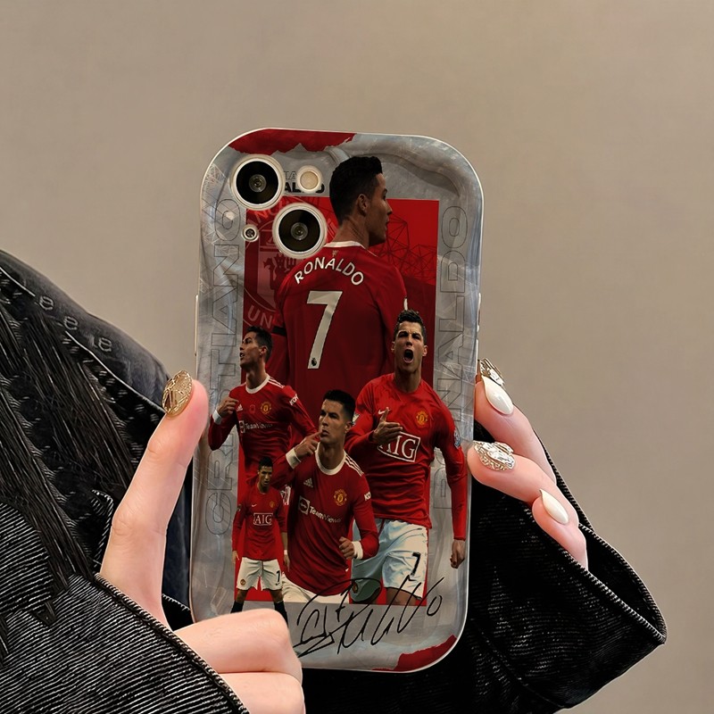 Casing iPhone Redmi Cristiano Ronaldo Manchester United Untuk iPhone 16 15 14 13 12 11 Mini Pro E MA