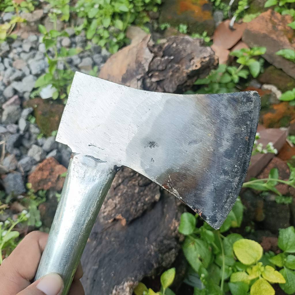 Kapak Cacah Tulang Baja Per Asli Tebal Super Kuat - Kampak Kayu Sawit