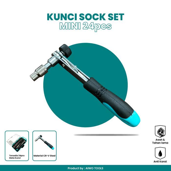 AIWO TOOLS Kunci Sock set Mini 24pcs DIY TOOLS SERIES