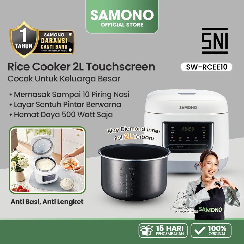 SAMONO Magicom / Mejikom Digital 2Liter Rice Cooker Touchscreen 10 Program Memasak Otomatis Inner Po