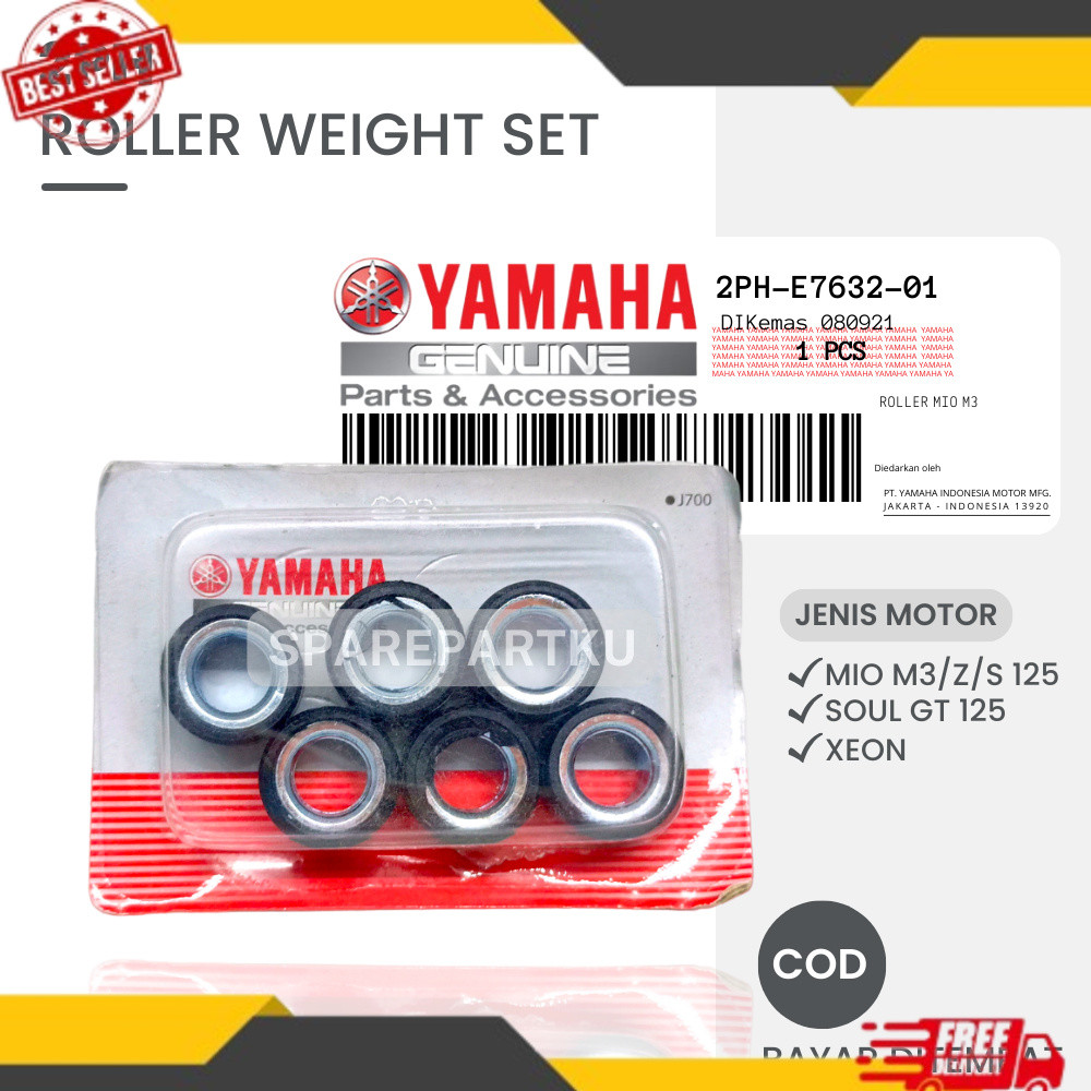 2PH ROLLER SET MIO M3 / ROLLER STANDAR MIO Z / ROLLER CVT YAMAHA XEON / XEON KARBU / ROLLER MIO M3 /