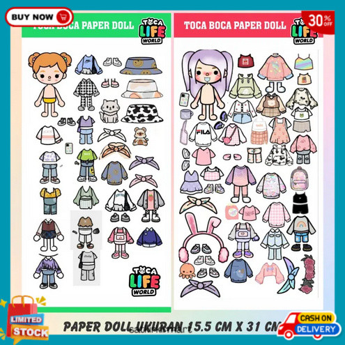 SKM TOCA BP BPAN paper dolls house CHARACTER/KARAKTER mainan edukasi anak tempel gunting sendiri toc