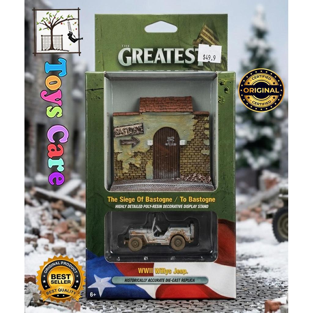 Johnny Lightning Chase Car WWII Willys Jeep with Diorama The Siege Of Bastogne Putih