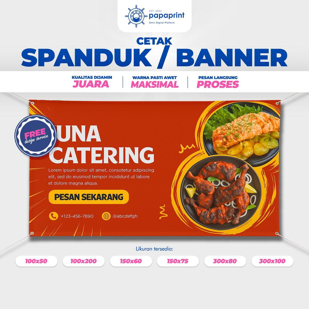 Papaprint.id Cetak/Print Spanduk Banner/Baner/Bener Custom Flexy Murah Gratis Desain Bahan Tebal 280