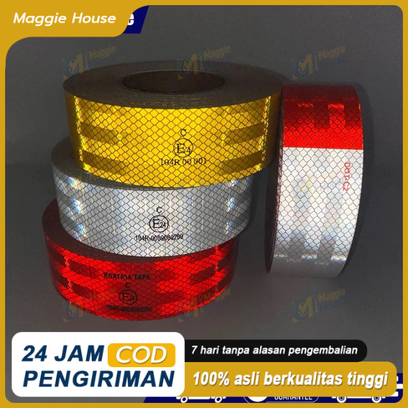 COD 5 Cm X 45 Meter Stiker Reflektor Berkualitas Stiker Kir Lolos Dishub Untuk Mobil Box Engkel Truk