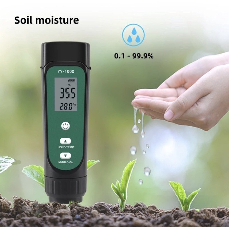 Alat Ukur Tanah Digital 3 In 1 Detektor Kesuburan Tanah EC Meter Suhu Dan Kelembapan Kebun Pertanian