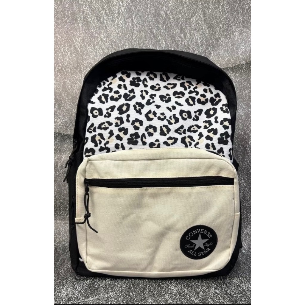 TAS RANSEL CONVERSE ALL STAR MOTIF LEOPARD ORIGINAL WHITE BLACK BACKPACK / TAS RANSEL CONVERSE PRIA 