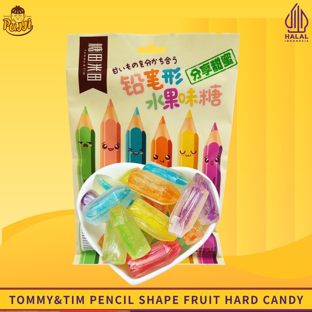 TOMMY&TIM Pencil Shape candy fruit | Permen bentuk pensil perasa buah | Permen VIRAL | Permen UNIK