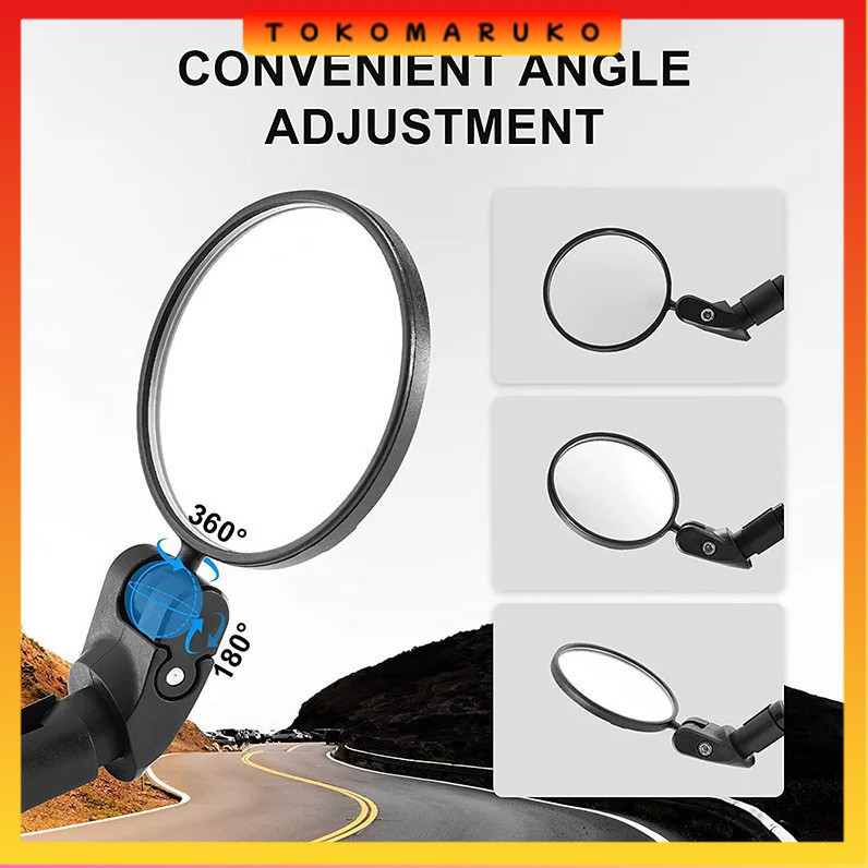 YOTAWA Kaca Spion Sepeda Bike Rearview Mirror Foldable Convex 1 Pair - YT05