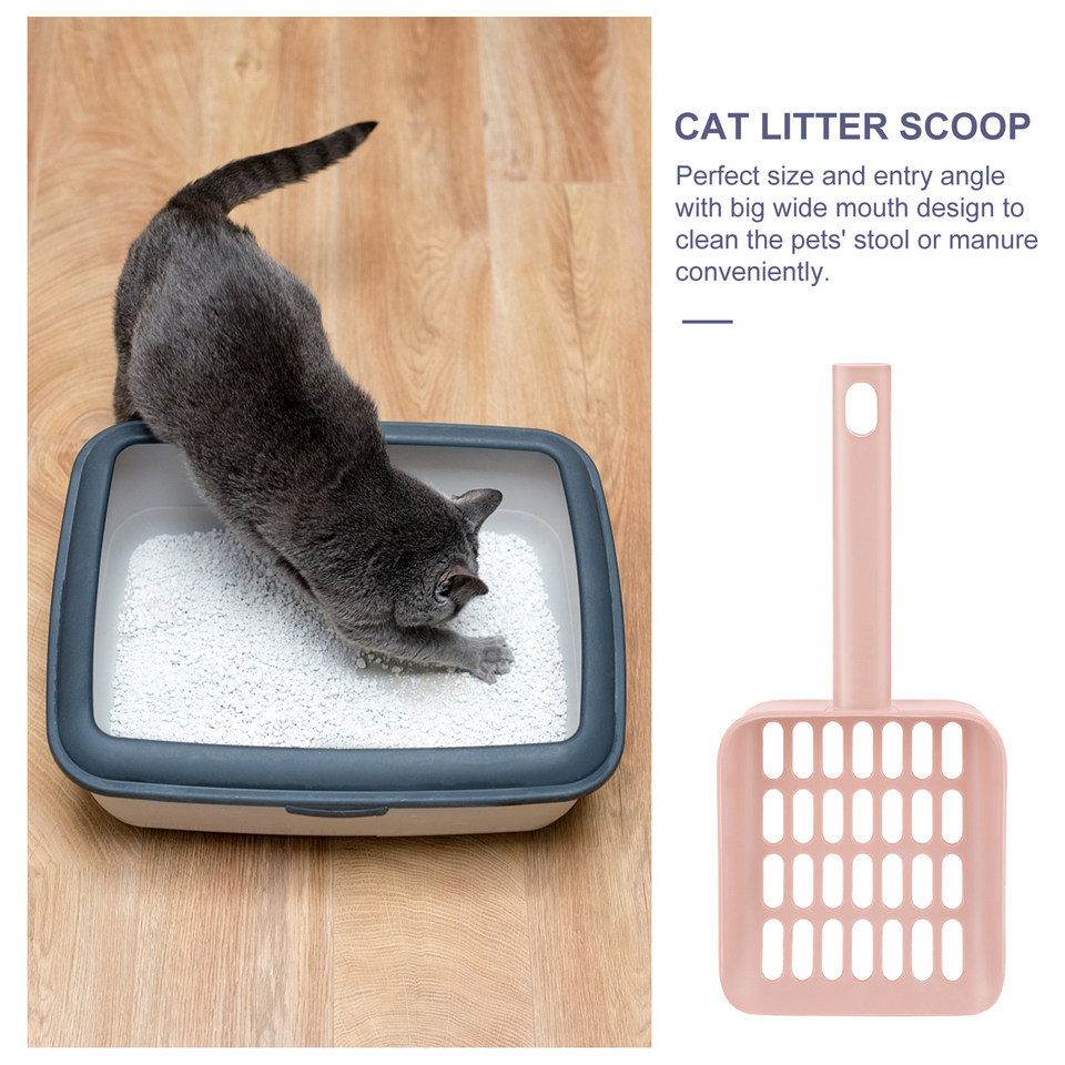 1Set Cat Litter Scoop with Holder Lightweight ABS Material Wide Mouth Sifter Scoop Perfect for Cat L