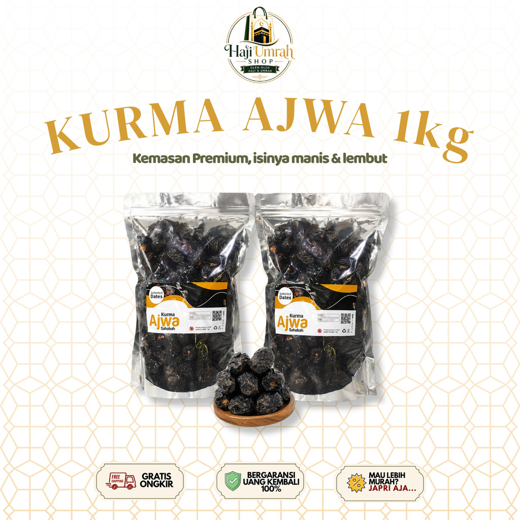 Kurma Ajwa 1 kg Asli 100% Original Premium Kurma Ajwa Madinah Kurma Nabi Ajwa Dates