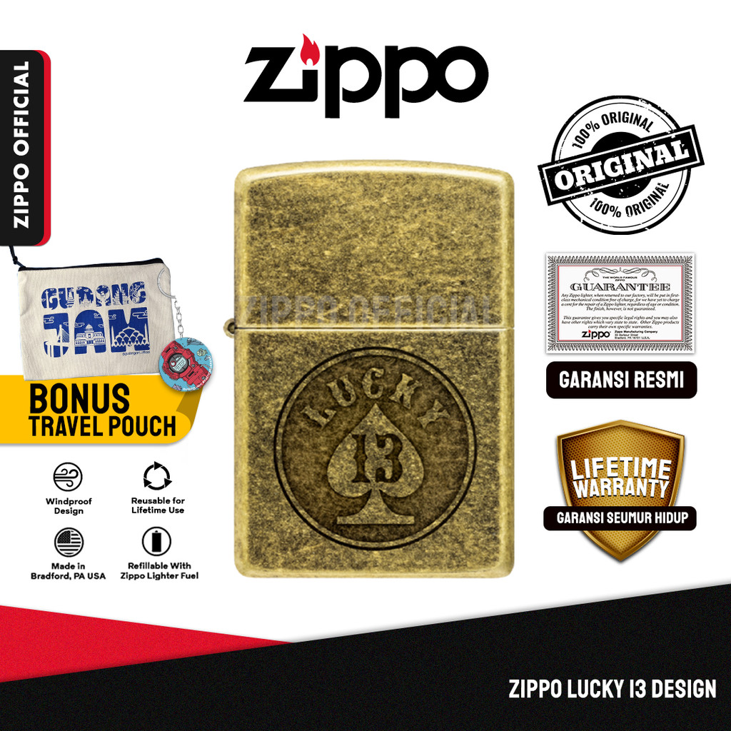 Zippo Lucky 13 Design 47148 | Garansi Lifetime | Original USA