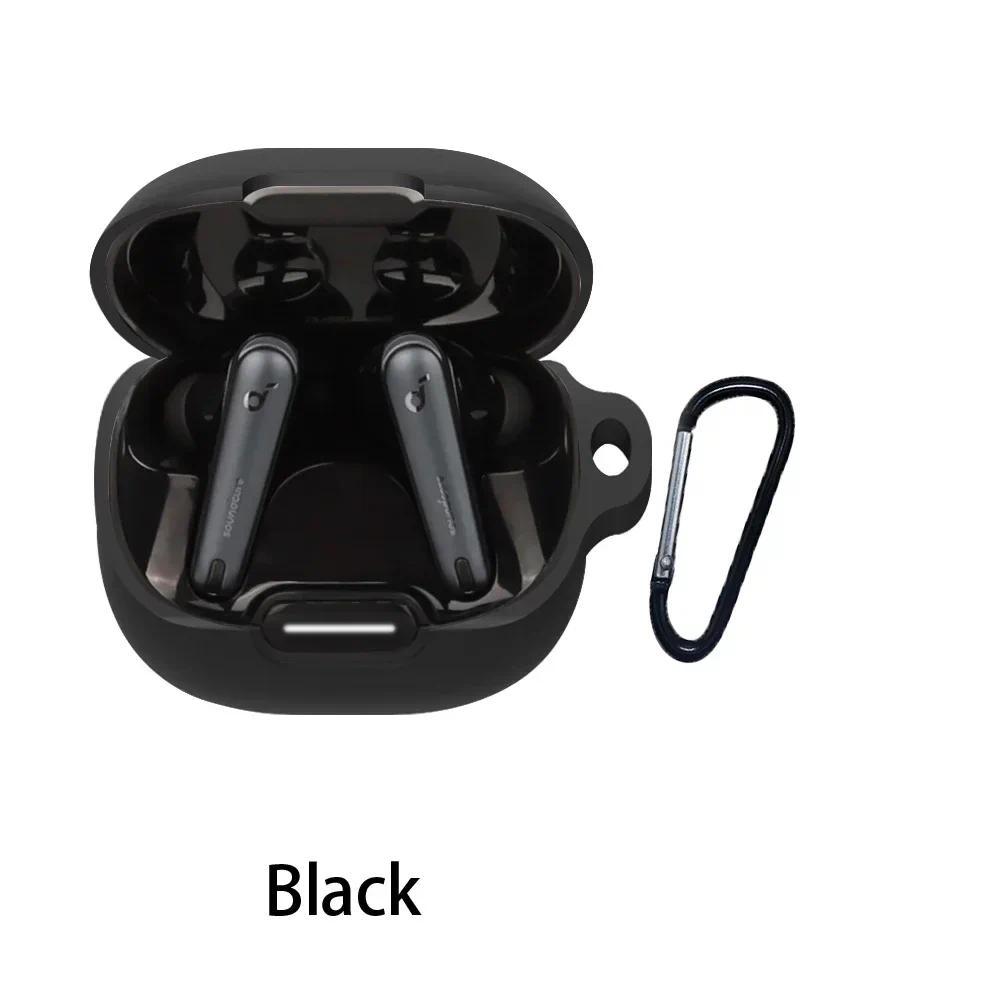 For Anker Soundcore liberty 4 NC Case Solid Color Silicone Shockproof Bluetooth Earphone Cover liber