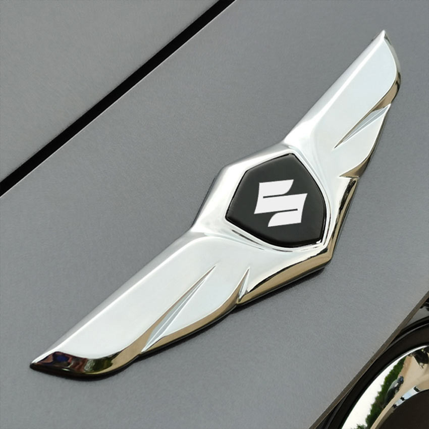 Emblem Wings Logo Mobil Suzuki Full Chrome Logo Mobil Suzuki Chrome / Logo Suzuki Sayap Timbul 3D / 