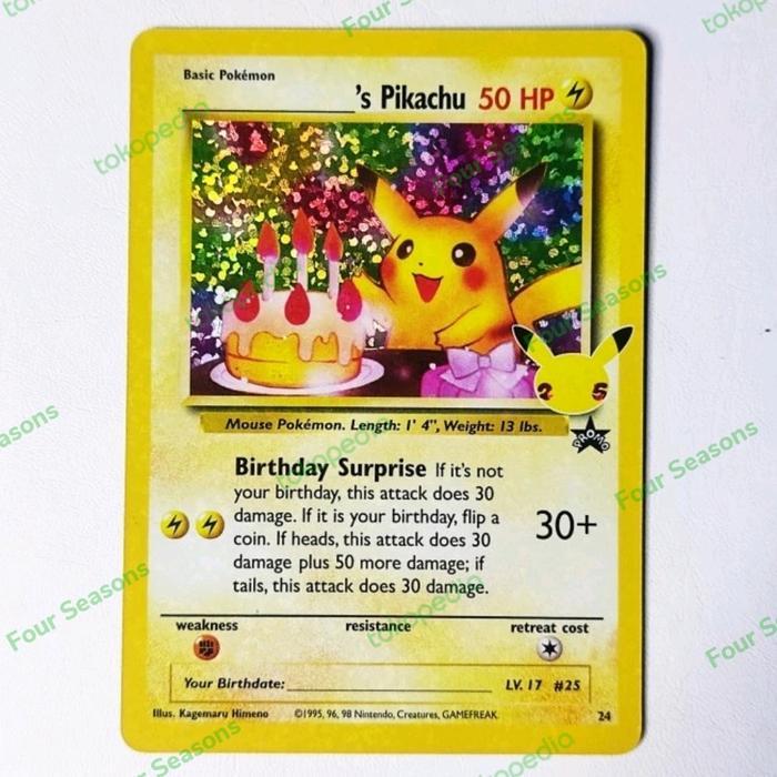 [TERBARU] TCG Pokemon 25th Celebrations Birthday Pikachu English Mint