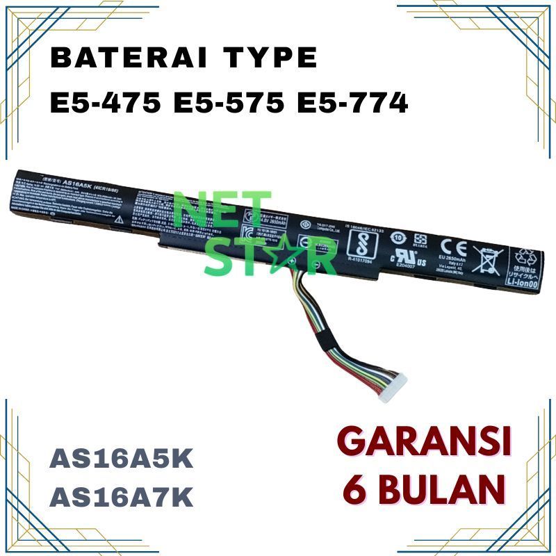 BATRE BATTERY Acer E5-475 E5-575 E5-774 AS16A5K AS16A7K AS16A8K NEW -NS