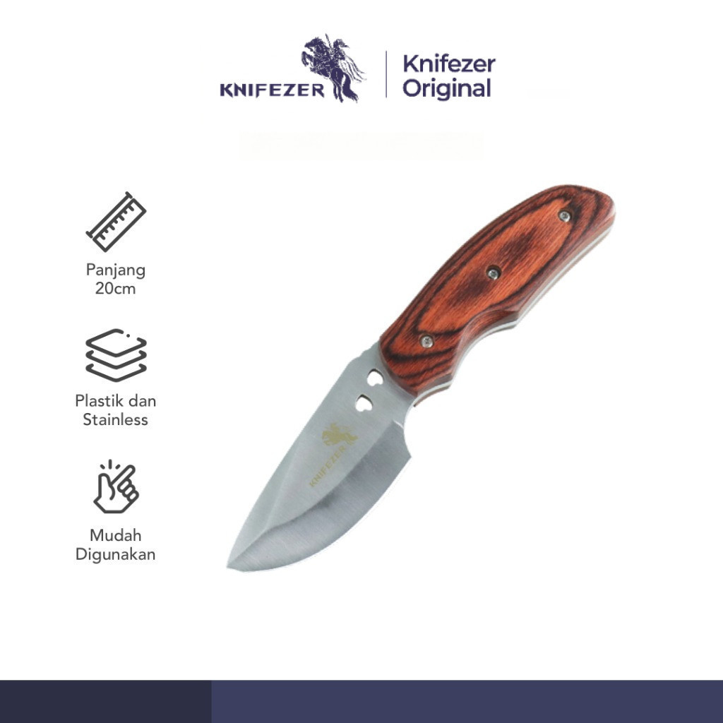 KNIFEZER Pisau Berburu Hunting Knife Survival Tool