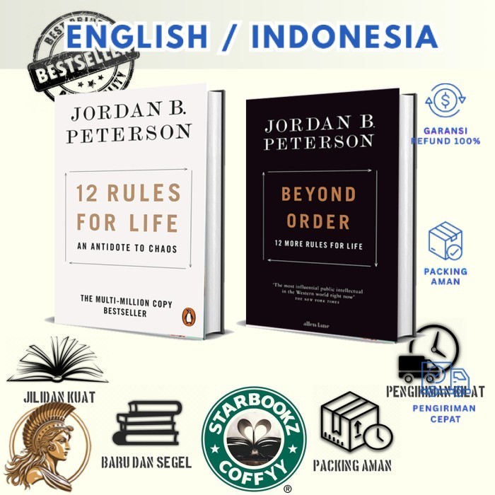 PAKET(2 ) 12 rules for life dan Beyond Order: 12 More (Indonesia/English)-Athena
