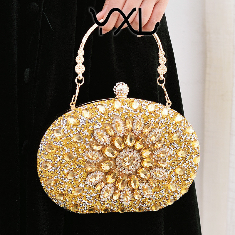 5 Clutch malam berlian penuh berkualitas tinggi Tas Pesta Sosialita Mewah untuk Pernikahan dan Pesta