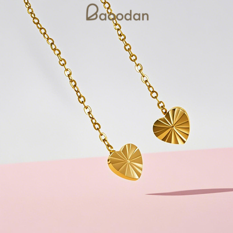 Baoodan Rantai Anting Baja Titanium Berukir Modis Anting Rumbai Anting Panjang Tidak Pudar