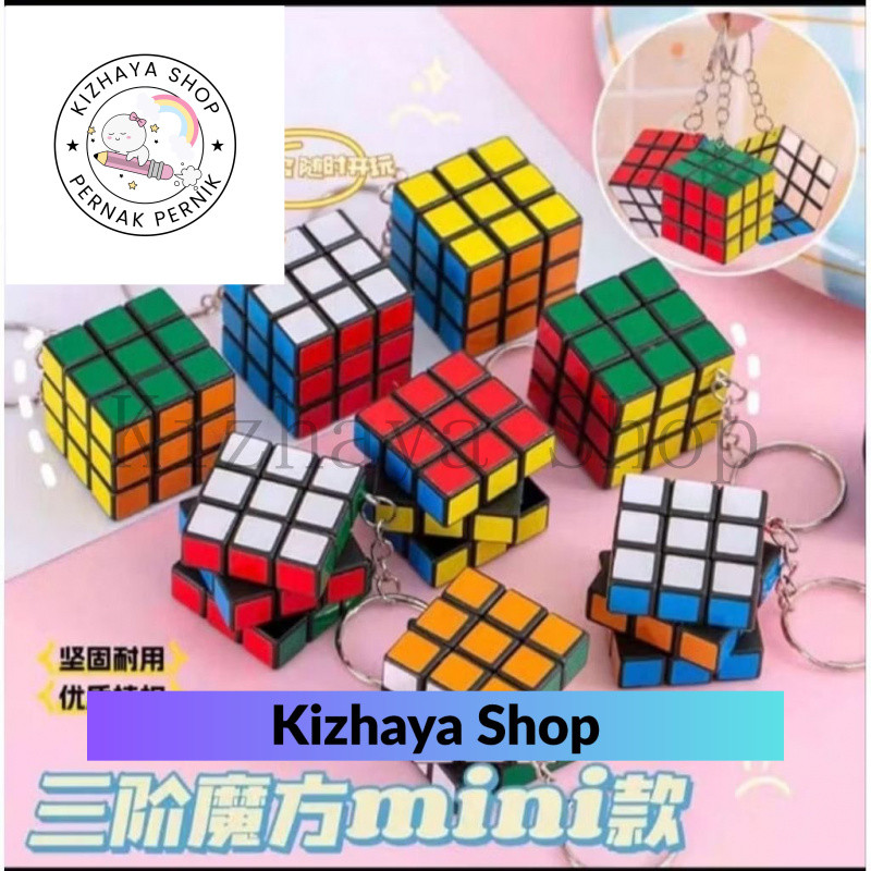 Gantungan Kunci Rubik Mini 3x3 Desain Unik Warna Cerah Mini Ringan