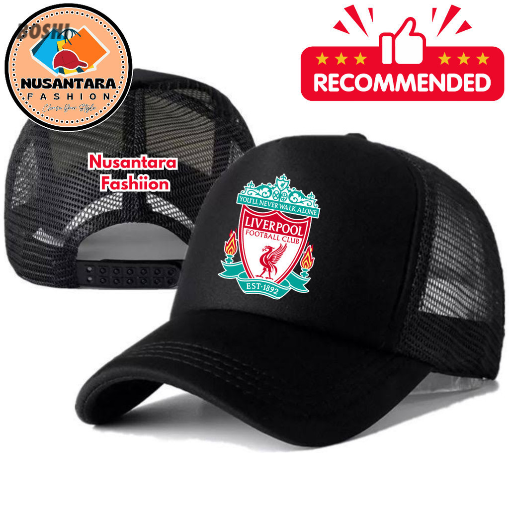 Nusantara Fashiion Topi Trucker LIVERPOOL - Topi Distro LIVERPOOL Logo - Topi LIVERPOOL Premium - To