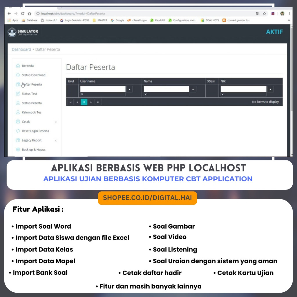 Aplikasi Ujian Berbasis Komputer CBT Application Server Lokal