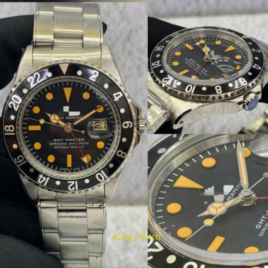TERBARU JAM TANGAN RLX GMT MASTER VINTAGE REF1675BPF DIAL 40MM TOP TIER 5 BLACK JAM TANGAN AUTOMATIC