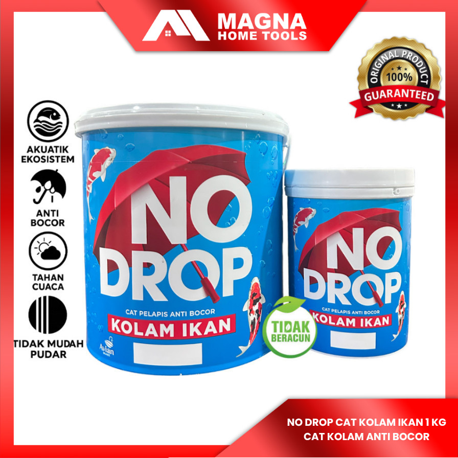 No Drop Cat Kolam Ikan Anti Bocor Tahan Cuaca 1 Kg / 4 kilo Cat Pelapis khusus Kolam 1 liter / 4 ltr