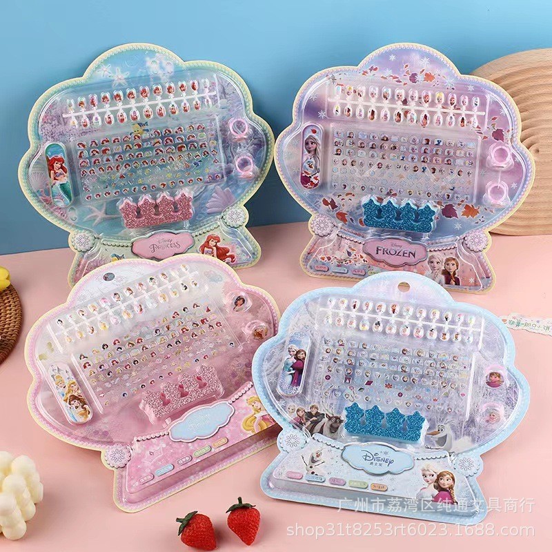 Kuku Palsu Sticker Nail Art Set Anak Kuromi Melody Cinamoroll Princess Package Isi 50 pcs Mainan Aks