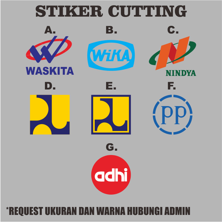 Stiker/Sticker Cutting PUPR - WASKITA - NINDYA - ADHI - DLL
