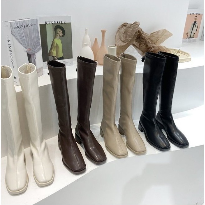 THERMAL LONG ANKLE BOOTS 3cm HEELS ( WINTER / AUTUMN / SPRING ) -- SEPATU BOT WANITA MUSIM DINGIN