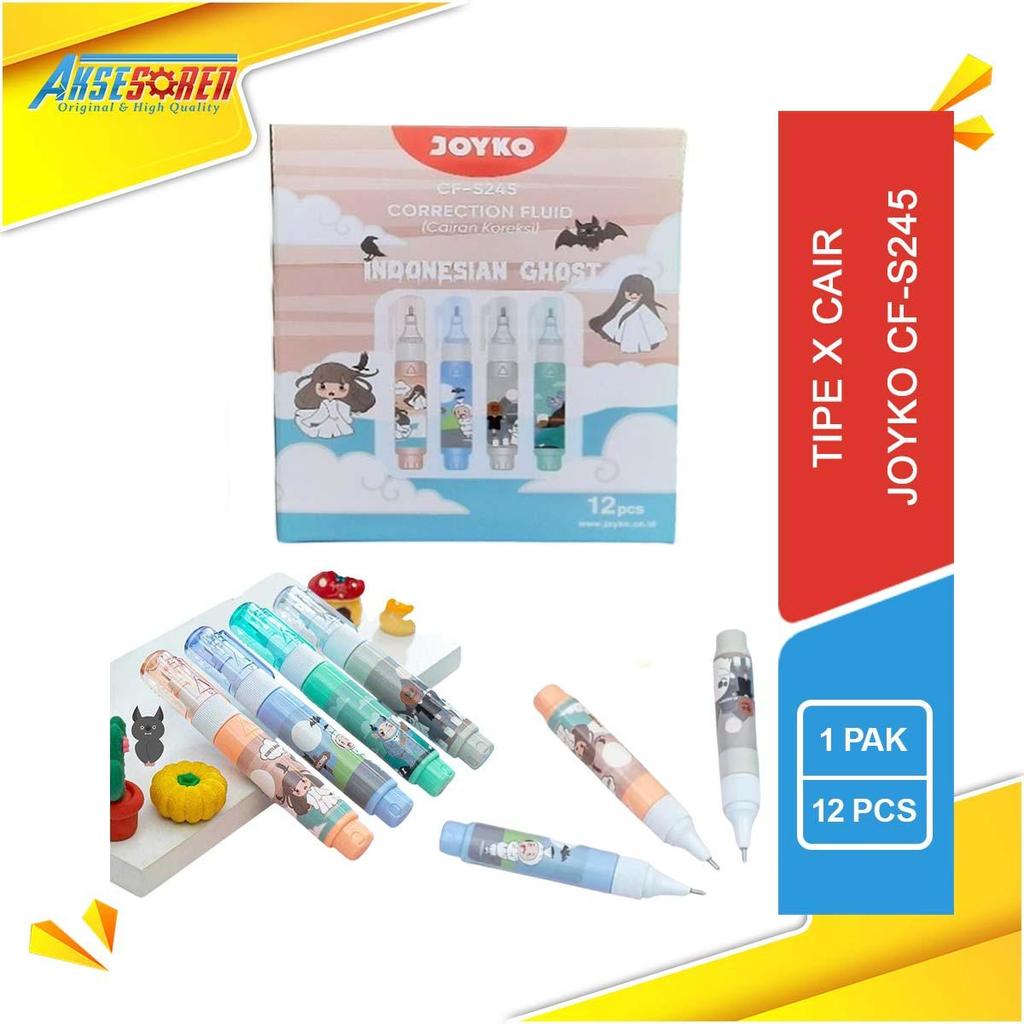Aksesoren Tipe X Cair Joyko 1 Pak [CF-S245] / Cairan Koreksi 1 Pack / Alat Tulis / Tip Ex Motif Indo