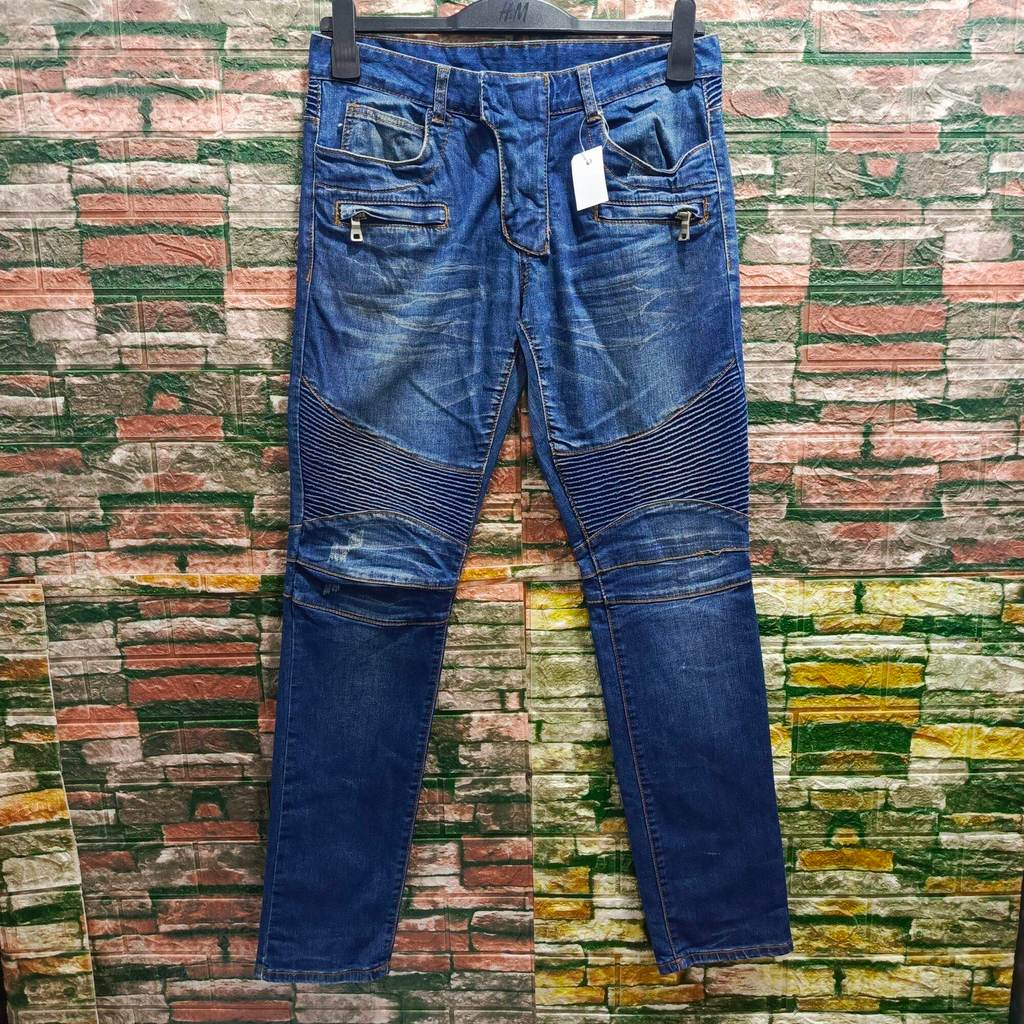 Celana jeans panjang pria BALMAIN PARIS Size 31 kasual keren bagus