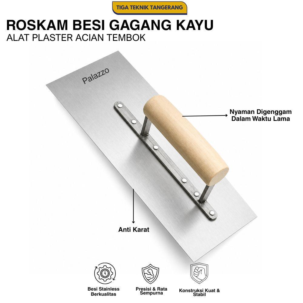 ROSKAM BESI GAGANG KAYU ALAT PLESTER ACIAN TEMBOK
