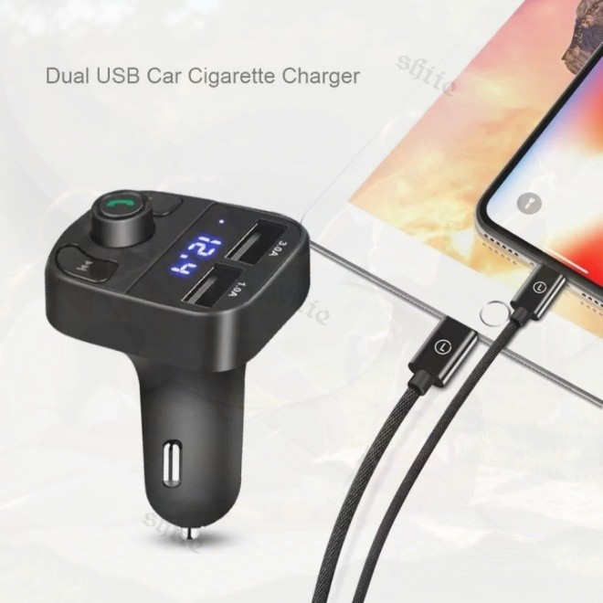 Monqiqi X8 FM Transmitter Bluetooth Modulator Mobil Car Charger Aux Bluetooth Mobil USB Chargers FM 
