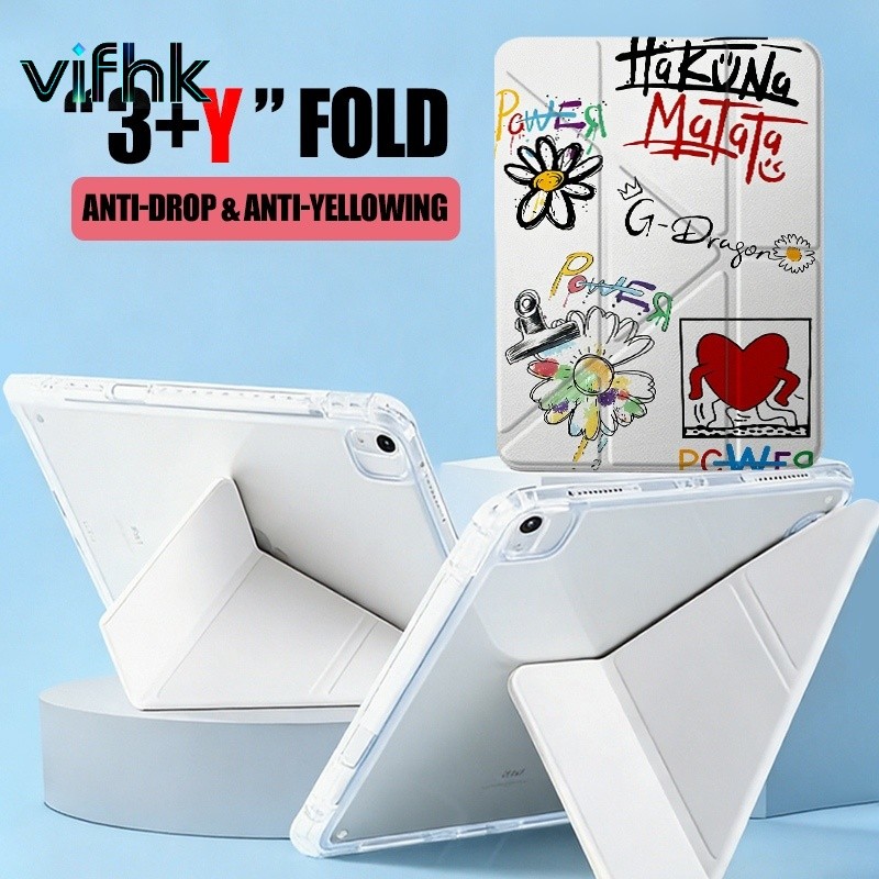 Tri-fold + Y-Type G-D PEACEMINUSONE Elements Design: Compatible with Redmi Pad 2 / Pro 12.1", POCO P