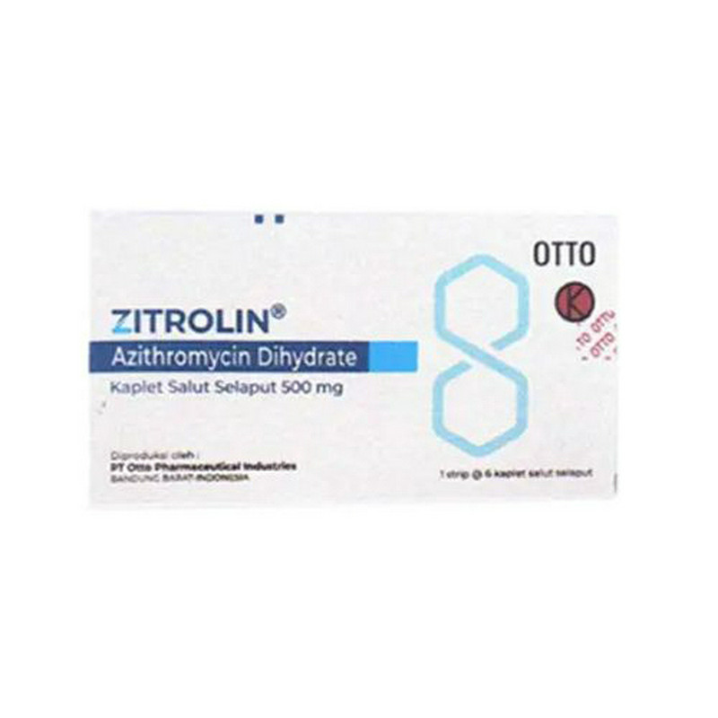 ZITROLIN 500 MG 1 STRIP @ 6 KAPLET SALUT SELAPUT
