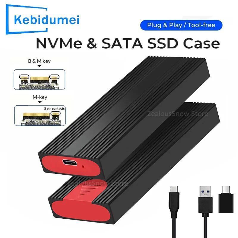 M2 NVMe SATA SSD Enclosure 510Gbps M2 NVMe to USB Adapter USB 31 To TypeC External Hard sk Adapter f