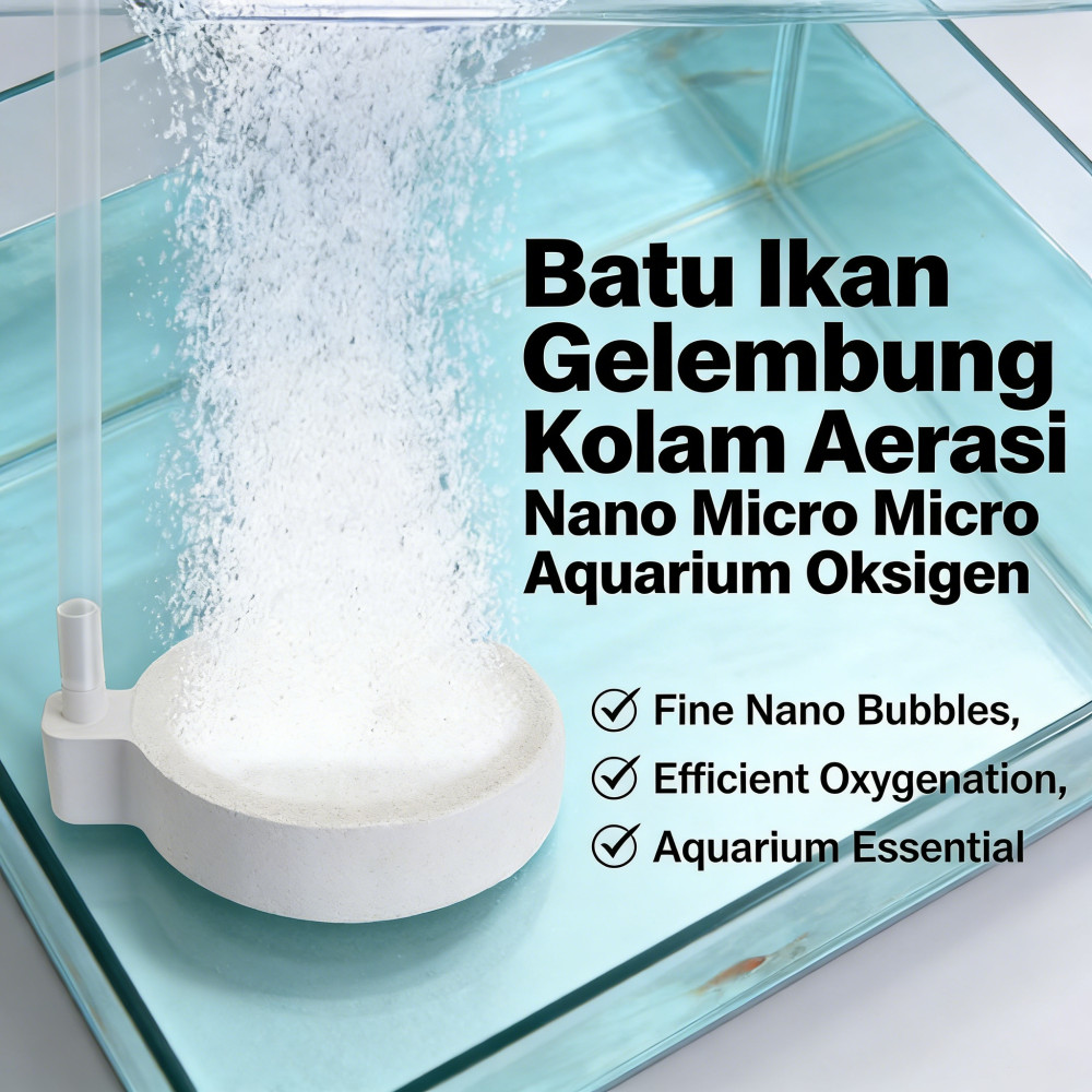 Aerator Bubble Fine Nano Batu Kolam Nano Ikan Gelembung Oxygen Micro