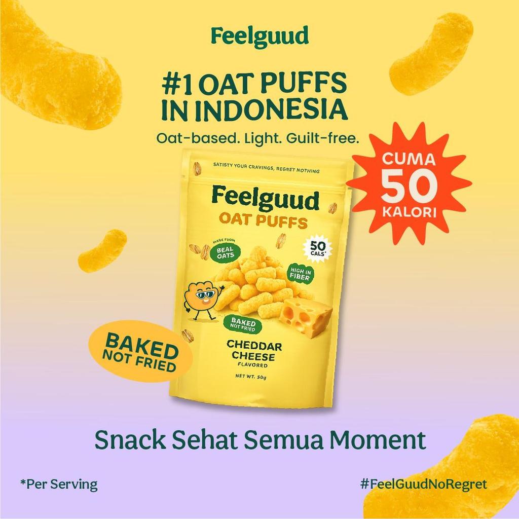 Jiwa_Mudamu [Mundae] Feelguud Oat Puff Snack Gurih Rasa Keju Cheddar Camilan Sehat Dan Ringan Untuk