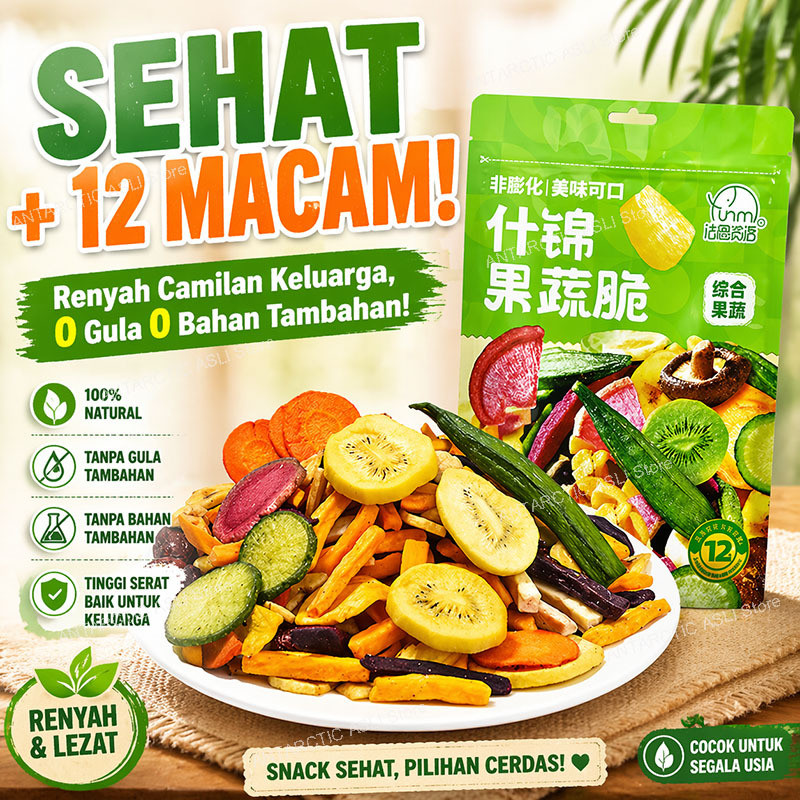 [Alami Renyah Sehat] Keripik buah dan sayur campuran/Keripik Buah Sayuran Kering /Camilan Sehat Camp