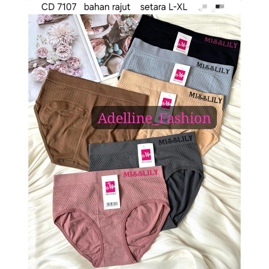6 PCS CD RAJUT MISSLILY CELANA DALAM WANITA IMPORT UKURAN FREE SIZE L- XL BAHAN RAJUT LEBUT IMPORT