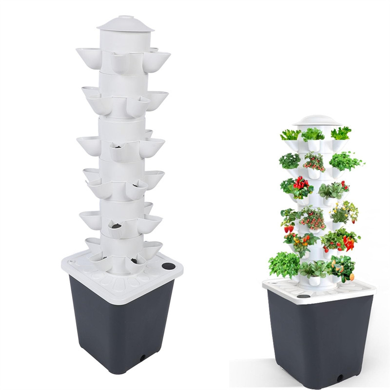 M11K30 Pots Hydroponic Tower Hydroponics Growing System Tower Vertical Tower Planter EU Plug