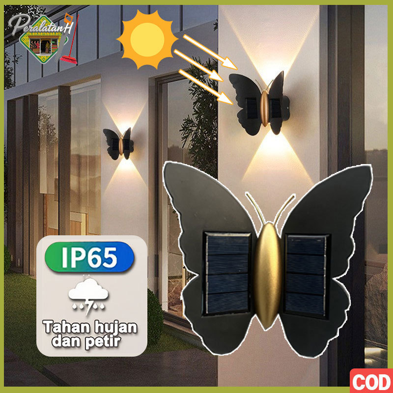 Lampu Dinding Kupu-Kupu Tenaga Surya Lampu Outdoor Solar Pencahayaan Taman Dekorasi LED Hemat Energi