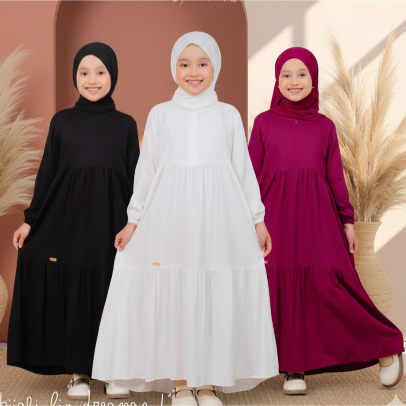 Gamis Dres Anak Arumi Kringkle Air flow 7-11 Tahun