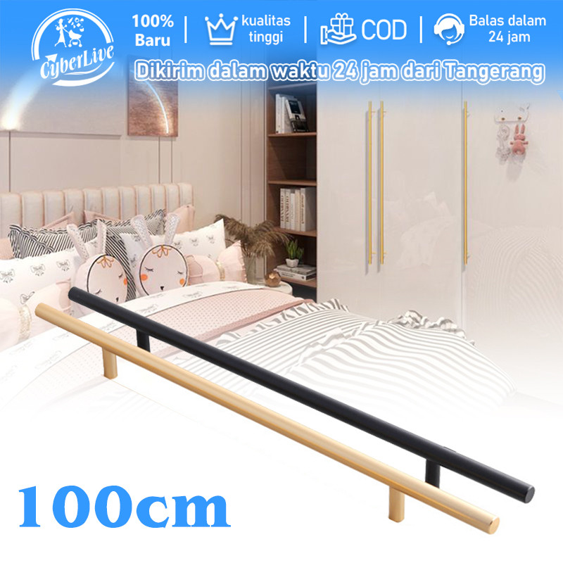 Handle Lemari Panjang 100cm Tarikan Pintu Lemari Minimalis Gagang Lemari Emas Hitam Alumunium