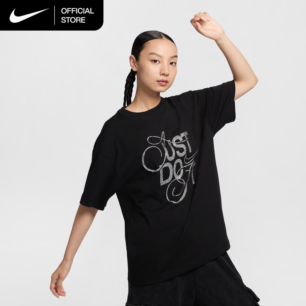 Nike Women's Sportswear Oversized Short-Sleeve T-Shirt - Black [FZ1154-010]