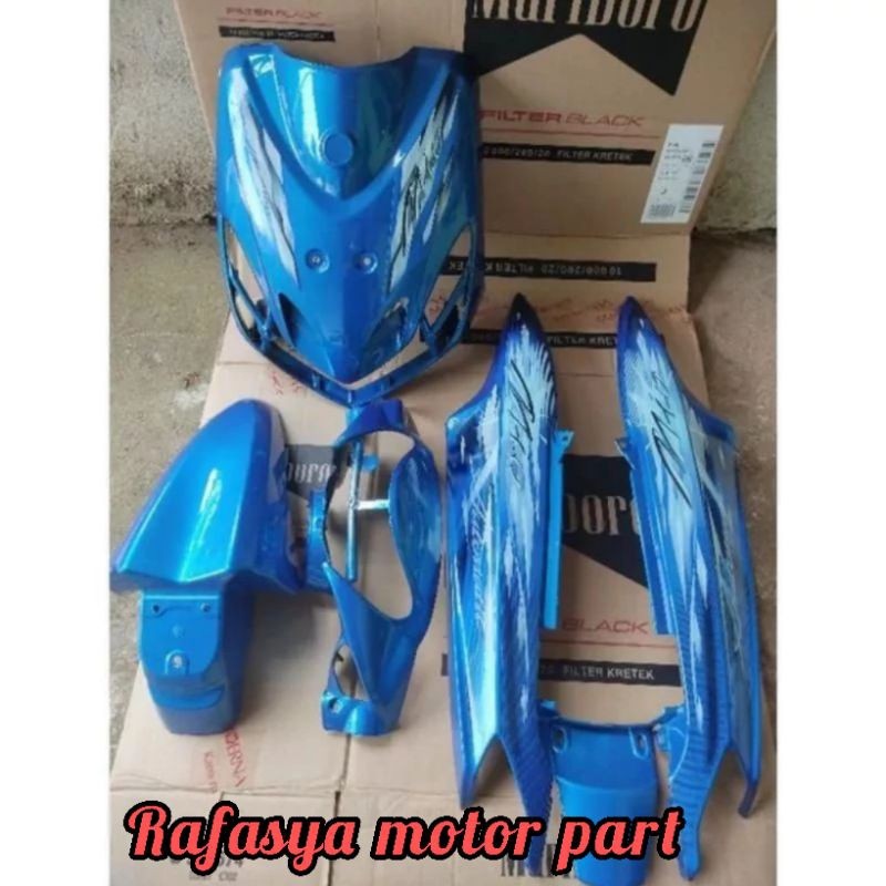 Full Set Body Halus Yamaha Mio Smile Plus Striping/full body halus Mio smile warna biru plus stripin